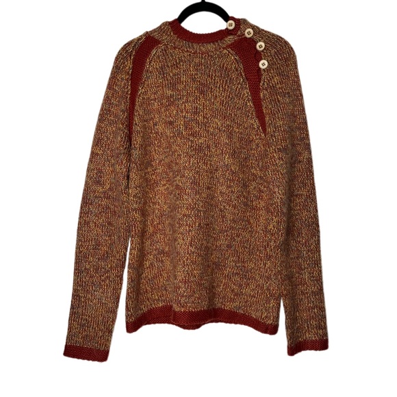 REI Cassal Sweater Hooded Pull over Women's Size Medium Orange Multicolored Yarn - Picture 5 of 15